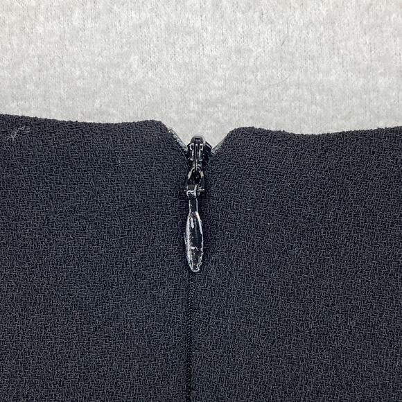 RENA LANGE BERGDORF GOODMAN Dress M Crepe Shift Knee Length Short Sleeve Black - Picture 6 of 12